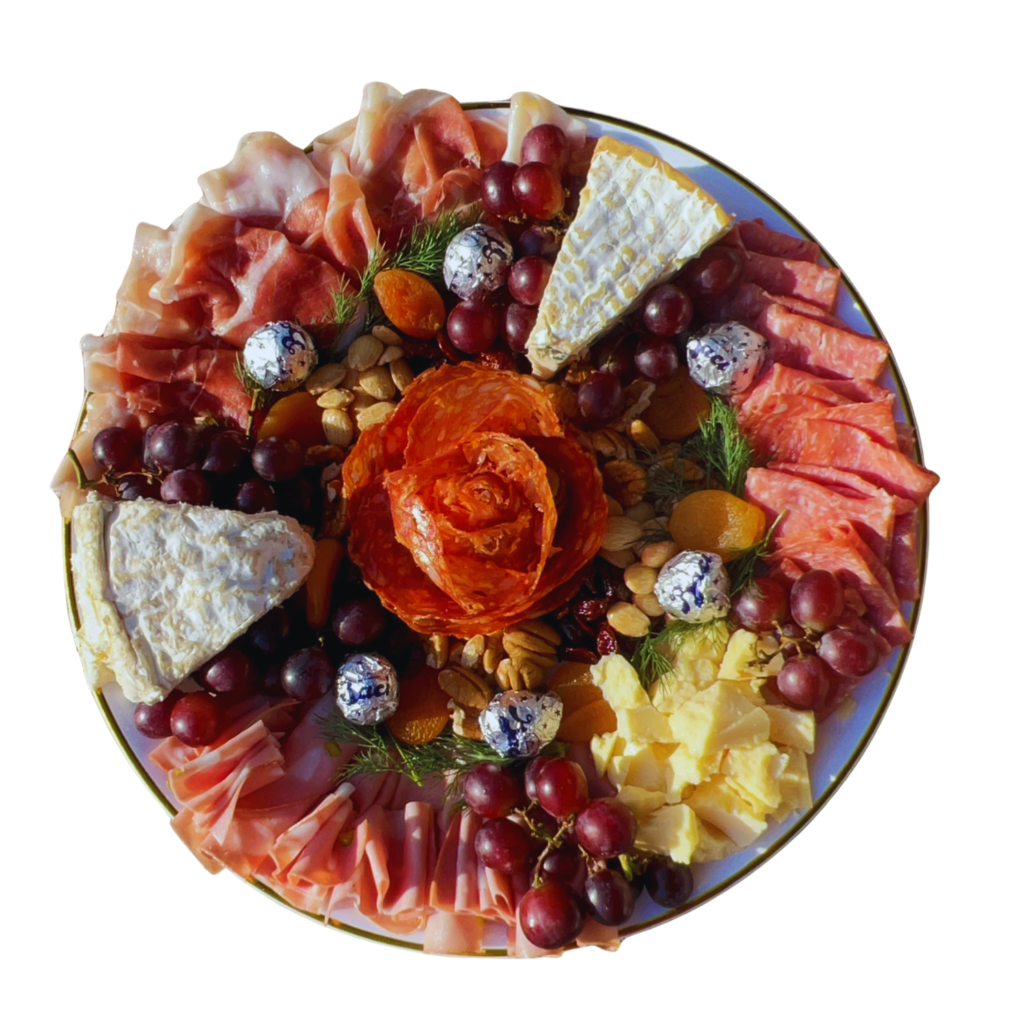Charcuterie Board (Serving 8) includes fruit and nuts